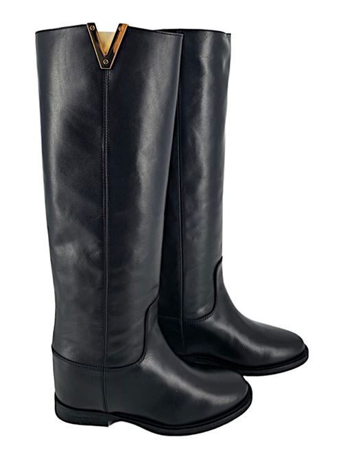 women's leather boot black Via Roma 15 | 2568NERO
